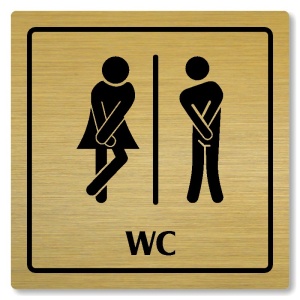 WC společné, 100x100mm, zlatá, Arizona